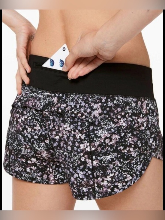 lululemon athletica Pants - lululemon athletica Black Floral Print Women's Shorts